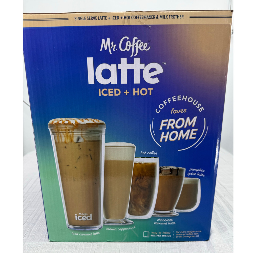 MR COFFEE SINGLE SERVE LATTE ICED HOT COFFEEMAKER & MILK FROTHER BRAND NEW - Picture 2 of 6